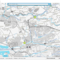In der Abbildung ist eine Kartenansicht aus ELWAS-WEB für den Ausschnitt Erkrath sowie 2 gelbe Standortmarkierungen für die Kläranlagen zu erkennen.